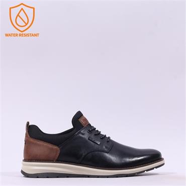 Rieker Men Rudi Elasticated Lace Shoe - Black Tan